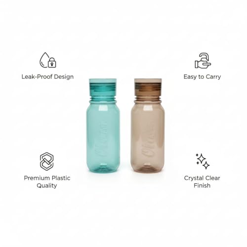 Image of Fridge Bottle Set | 350ml BPA Free Plastic Water Bottle | Hygienic, Leak-Proof, Food Grade, Non-Toxic, Odorless | Ideal for Home, Office, Travel & Fridge Use (multicolour, 350, Milliliters)