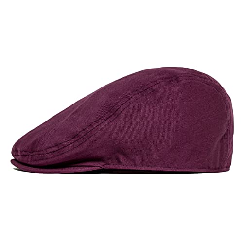 Image of BOTVELA Men Cotton Twill Newsboy Flat Ivy Driving Hat Fitted Cap