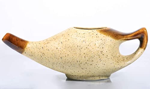 Porcelain Ceramic Neti Pot for Nasal Cleansing Turquoise | Natural Treatment for Sinus Infection and Congestion (Chocolate Nozzle) Porcelain Ceramic Neti Pot for Nasal Cleansing Turquoise | Natural Treatment for Sinus Infection and Congestion (Chocolate Nozzle)