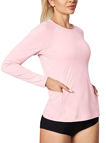 Image of IUGA Rash Guard for Women UPF 50+ SPF UV Protection Long Sleeve Workout Tops with Pockets Dry Fit Hiking Swim Shirt
