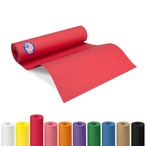 12 x 1200 (100 feet) Red Kraft Paper Roll - USA-Made Quality Craft Paper for Gift Wrapping Kids Arts & Crafts School Projects - Natural Material 50lb Thickness by IDL Packaging