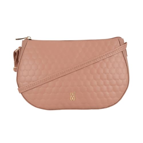 Baggit Women Beige Saddle Sling Bag XS Size | Ladies Stylish Casual Cross Body Purse Handbag