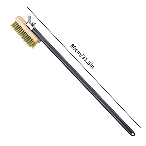 Brosse de four à pizza en aluminium 80cm avec grattoir intégré
