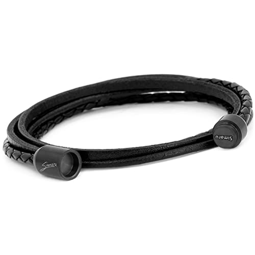 Bracelet en cuir anti irritation Simaru fermeture aimantée facile à attacher