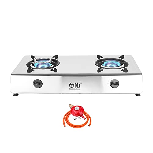 NJ-200SD Indoor Gas Stove - 2 Burner Portable Gas Hob LPG Cooker 8.8kW (Propane 37mbar Screw-on)