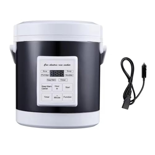 SZYDD 12V/24V Portable Car Rice Cooker Metal Texture for Home and Travel Use with Nonstick Inner Pots and Features Chejia Dual-Purpose Rice Cooker