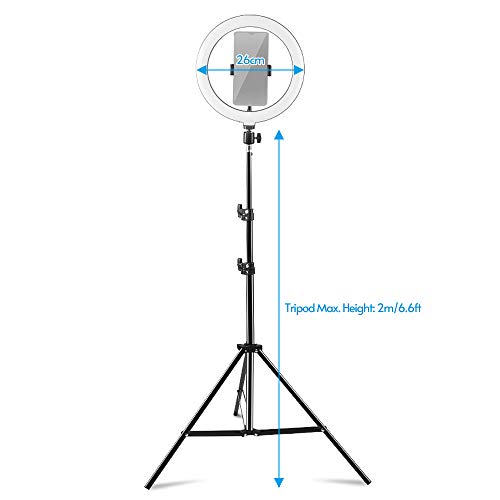 Docooler Anel de Luz LED de 25,2 cm alimentado por USB, 3 temperaturas de cores com grampo para tele