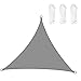 Xpsirny Voile D'ombrage Triangulaire 3x3x3m Gris, Auvent Imperméable UV Protection Voile D'ombrage pour la Cour extérieure de Jardin de pelouse de Patio