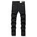 TMMMT Men's Patch Ripped Stretch Regular Fit Black Jean (36, 6616-1Black)
