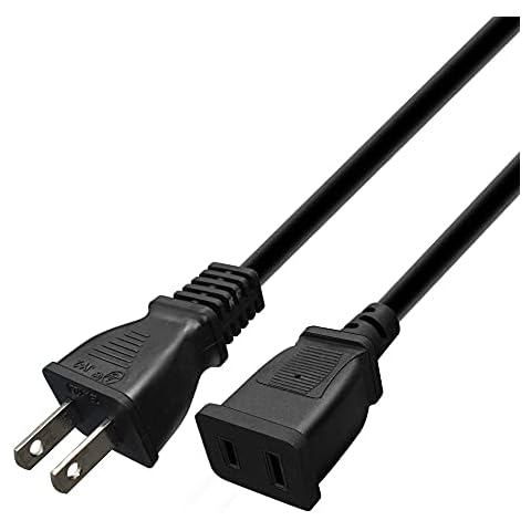 Toptekits (5ft/1.5m) USA Outlet Saver Power Extension Cord Cable 125V 10A 2-Prong 2 Outlets for NEMA 5-15P to NEMA 5-15R Cover