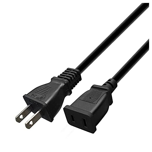 Toptekits (5ft/1.5m) USA Outlet Saver Power Extension Cord Cable 125V 10A 2-Prong 2 Outlets for NEMA 5-15P to NEMA 5-15R