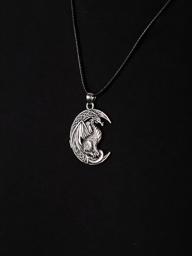 Collier dragon pour homme avec pendentif celtique et cordon cuir - 3