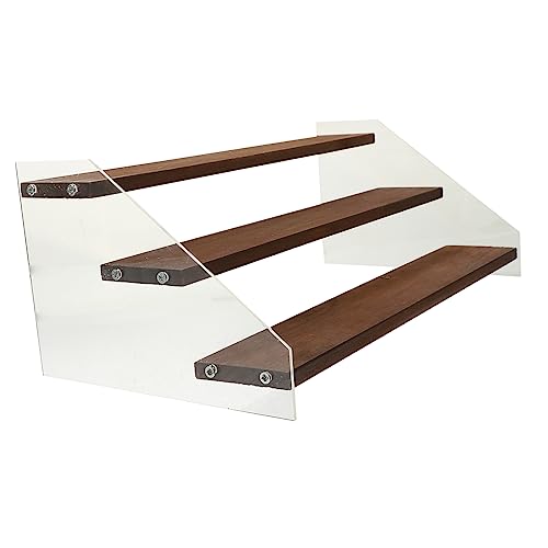 ERINGOGO Acrylic Wood Display Stand Makeup Holder Collection Display Rack for Figures and Models Organizer with Strong Load Bearing Capacity Easy to Clean and Reuse