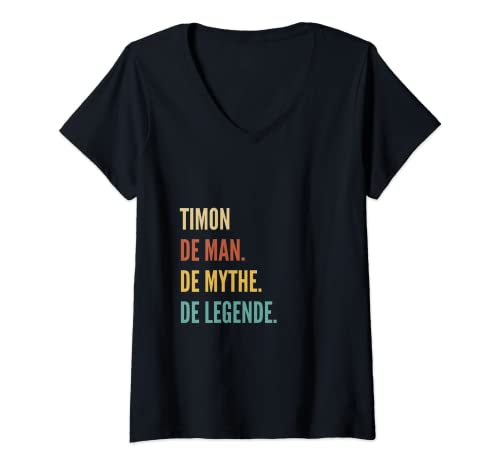 Femme Funny Dutch First Name Design - Timon T-Shirt avec Col en V