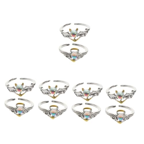 WHZHDMA Moonstone Engagement Cute Matching Moon Stones Ring Adjustable Women Jewelry Rings Wedding Decorations for Ceremony Allo