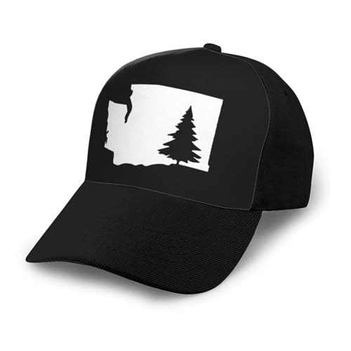 Washington State Tree Bonnets Curved Brim Mesh Baseball Cap Casual Sun Hat Unisex