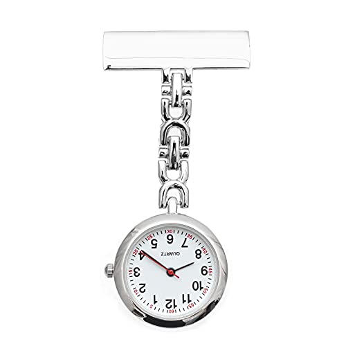 LAOJIA Relógio de distintivo de lapela para enfermeira Relógio com alfinete de lapela para enfermeir