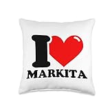 I HEART Markita I Love Markita Throw Pillow, 16x16, Multicolor