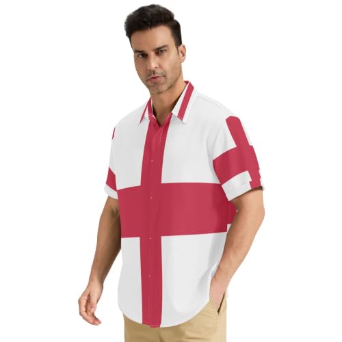 Chemise boutonnée pour homme sans plis motif Angleterre vêtement infroissable S