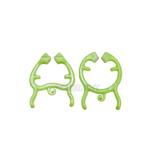 PEEK Pad Dental Matrix Bands Ring Titanium Matrice Clip Myjunior Clamps All-in-One Clamping (Green, 2 pairs)