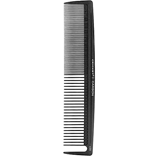 Cricket C30 Professional Hair Stylist Power Carbon Comb - Heat-Resistant, Anti-Static, Seamless Teeth for Detangling and Styling, Fine & Wide Tooth Design with Sectioning Pick - All Hair Types