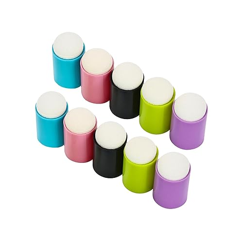 rockible Juego de Esponjas para Pintar con Los Dedos, Esponjas para Dedos, Proyectos de Bricolaje para Manualidades con Tinta, Tiza, 10 Piezas