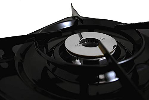 GAS ONE GS-3800DF Dual Spiral Flame 11,000 BTU Portable Gas Stove with Heavy Duty Clear Carrying Case, CSA Listed , Black