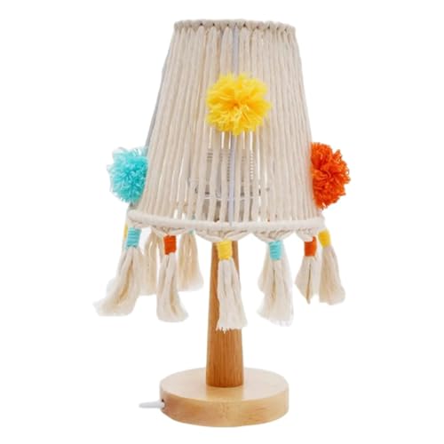 ZABEES Lámpara de mesita de noche, lámpara de mesa bohemia, lámparas de mesita de noche, con borlas, USB, tapiz de macramé, tejida a mano, lámpara de escritorio minimalista para dormitorio