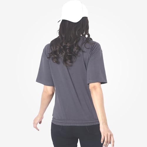 Image of London Hills Women's Cotton Oversized Fit Printed T-Shirt Half Sleeve Oversized t Shirts Drop Shoulder Tshirt
