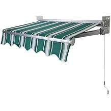 Patio Retractable Awning, Outdoor Manual Telescopic Sunshade Shelter Awnings with Crank Handle, Window Door Awning Cover with Aluminum Frame for Deck, Garden, Backyard, Balcony Color A, Si