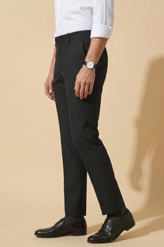 Image of Peter England Men Mid Rise Slim Work Utility Pants
