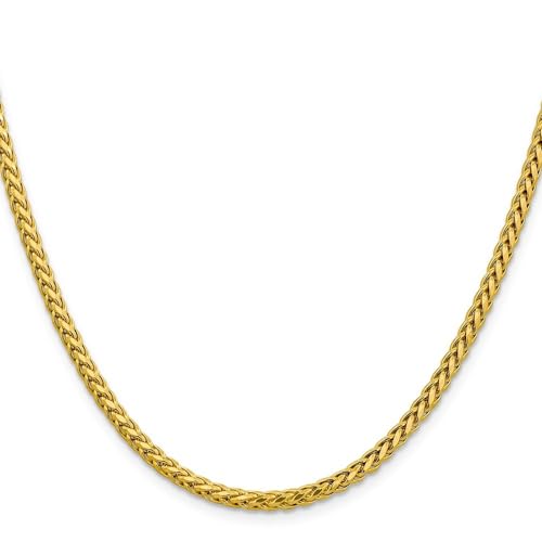 Diamond2Deal 14k Yellow Gold 3.1mm Spiga Wheat Chain Necklace 22" Necklace 10.53g2