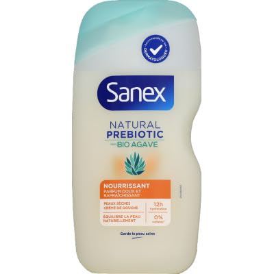 SANEX – Gel de ducha orgánico Agave nutritivo – Prebiótico natural procedente del Agave Bio – Nutre la piel – Hidratación 12 h – 92% de origen natural – 425 ml