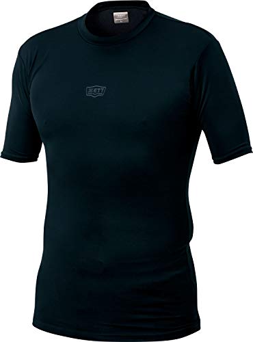 ZETT 野球 アンダーシャツ クルーネック 半袖 フィットタイプ ブラック S BO931C