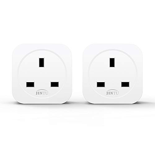 JINTU - Enchufe inteligente WiFi inteligente con control de voz remoto para Google Home Alexa Outlet, 2 unidades