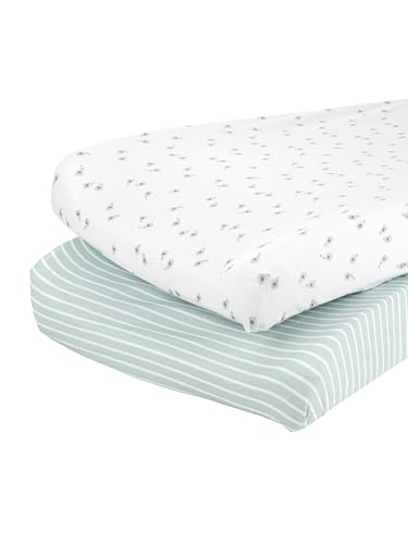 Simple Joys by Carter's Kid's Baby 2-Pack Cotton Changing Pad Covers Baby Costume, Stripe/Avocados, OSZ