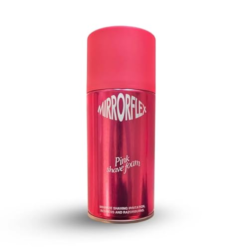 Mirrorflex Espuma de Afeitar Rosa para Hombres – Espuma Lujosa con Alantoína y Provitamina B5 – Fragancia Inspirada en Creed Aventus – 300 ml
