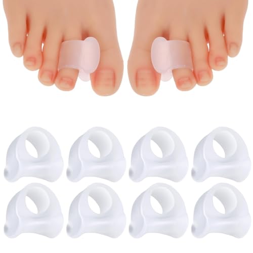 4 Par Separadores de Dedos de Gel, Espaciadores de Dedo Pequeño del Pie, Silicona para Dedos Superpuestos, Silicona para Dedos Superpuestos, Enderezadores de Gel (Transparente)