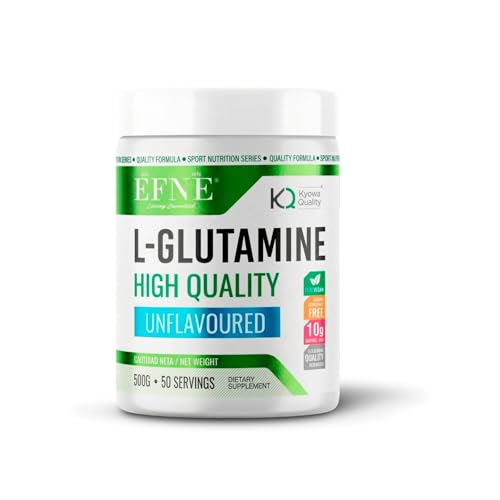 EFNE L Glutamina Pura Kyowa Quality® 500g | Glutamina Micronizada 99% Pureza | Aminoácido Vegano de Fermentación Vegetal | Recuperación Muscular y Bienestar Digestivo