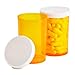 Juvale 50 Pack Empty Pill Bottles with Caps for Prescription Medication, 20-Dram Plastic Medicine Containers (Orange) - Medicine Bottle - Plastic Vials with Caps
