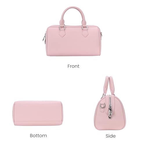 Image of HESHE Leather Crossbody Bags for Women Hobo Shoulder Bag Satchel Handbags | Genuine Leather,Removable Strap,Roomy Shoulder Bags Designer Boston Barrel Purse Ladies Daily Bag Crossbody Purse for Travel