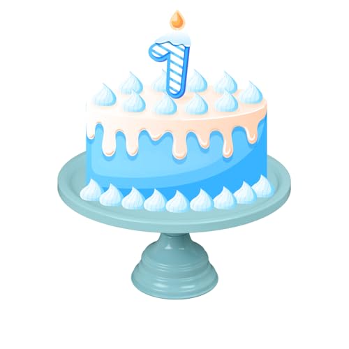 Image of Non Revolving Cake Stand Pedestal 11 inch Diameter (Top), Strong Metal (Sky Blue)