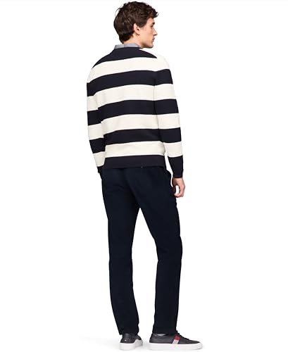 Tommy Hilfiger Men's Textured Waffle Knit Crewneck Sweater Lightweight Pullover, Available in Big & Tall3