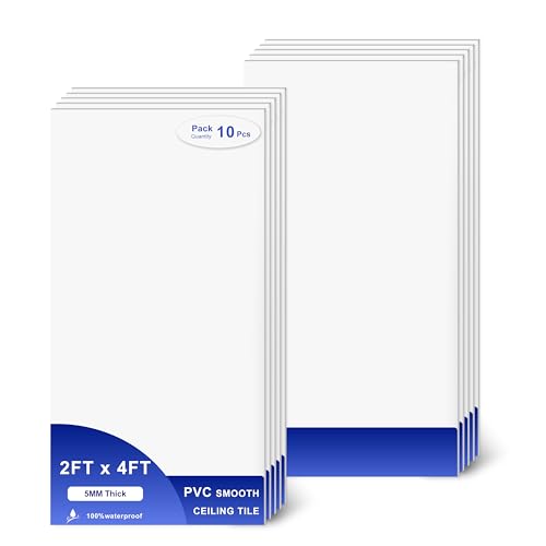 IMXPW Smooth Drop Ceiling Tiles 2x4