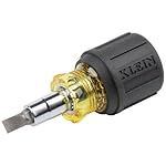 Klein Tools 32561 Multi-Bit Screwdriver / Nut Driver, 6-in-1 Stubby Screwdriver with 2 Phillips, 2 Slotted, 2 Nut Drivers