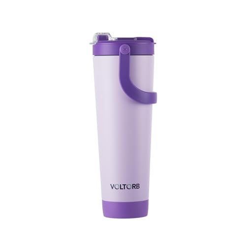 VOLTORB Termo portátil de acero inoxidable de 40 onzas para automóvil, con popote y tapa de boca ancha, aislado al vacío, a prueba de fugas, recipiente de bebidas frías y calientes, reutilizable para