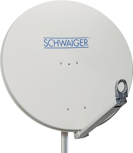 SCHWAIGER Antena parabólica Offset Brazo Soporte LNB Mástil Sistema Sat Aluminio 88,0 x 88,0cm Gris Claro - imagen 2