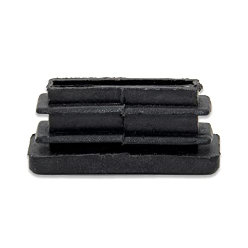 Image of Flyshop 8 Pack Black Chair Glide Inserts Plastic Plugs Rectangle Pipe Tubing End Caps 10 x 30 mm, 3 /8 inch x 1-3 /16 inch