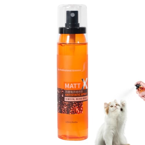 Spray desenredante para perros, acondicionador antiestático removedor de nudos de 120 ml – Spray para nudos de mascotas, solución para desenredar cachorros para uso diario