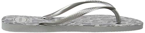 Chinelo, Havaianas, Slim Animals, Feminino, Cinza Gelo/Prata, 39/30